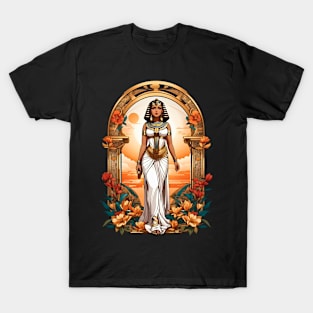 Cleopatra Queen of Egypt retro vintage floral design T-Shirt